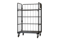 【受注生産品】俺のカゴ台車　ブラック　W1100×D800×H1700　両面折りたたみ式【1ロット30台～】