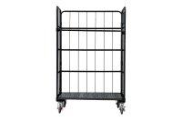 【受注生産品】俺のカゴ台車　ブラック　W1100×D800×H1700　両面折りたたみ式【1ロット30台～】