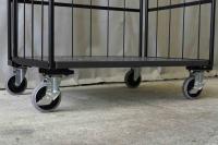 【受注生産品】俺のカゴ台車　ブラック　W1100×D800×H1700　両面折りたたみ式【1ロット30台～】