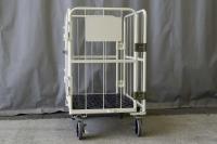 【受注生産品】天使のカゴ台車　アイボリー　W850×D650×H1100　観音扉付き【軽量・小型カゴ台車】【1ロット30台～】