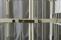 【受注生産品】天使のカゴ台車　アイボリー　W850×D650×H1100　観音扉付き【軽量・小型カゴ台車】【1ロット30台～】