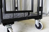 【受注生産品】天使のカゴ台車　ブラック　W850×D650×H1100　観音扉付き【軽量・小型カゴ台車】【1ロット30台～】