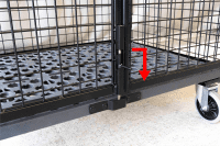 【販売終了】【受注生産品】天使のセキュリティカゴ台車BIG　ブラック　W1100×D840×H1134【軽量・小型カゴ台車】【1ロット30台～】