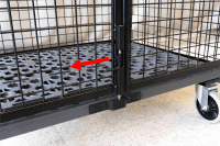 【販売終了】【受注生産品】天使のセキュリティカゴ台車BIG　ブラック　W1100×D840×H1134【軽量・小型カゴ台車】【1ロット30台～】