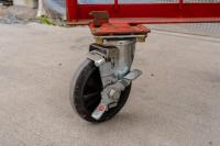 【販売終了】【美品中古】カゴ台車　W800×D600×H1700　本宏製作所製　レッド【大量注文割引あり】