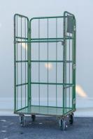 【販売終了】【中古】カゴ台車　W800×D600×H1700　本宏製作所製　床板鉄製【限定1台】