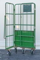 【販売終了】【中古】カゴ台車　W800×D600×H1700　本宏製作所製　床板鉄製【限定1台】
