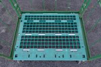 【販売終了】【中古】カゴ台車　W800×D600×H1700　本宏製作所製　グリーン【限定1台】