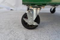 【販売終了】【中古】カゴ台車　W940×D800×H1700　本宏製作所製　グリーン