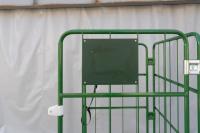 【販売終了】【中古】カゴ台車　W940×D800×H1700　本宏製作所製　グリーン