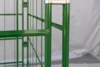 【販売終了】【中古】カゴ台車　W940×D800×H1700　本宏製作所製　グリーン