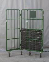 【販売終了】【中古】カゴ台車　W1100×D800×H1700　本宏製作所製　グリーン