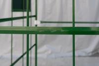 【販売終了】【中古】カゴ台車　W1100×D800×H1700　本宏製作所製　グリーン