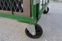 【販売終了】【中古】カゴ台車　W1100×D800×H1700　本宏製作所製　グリーン