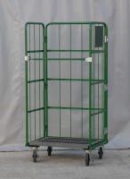 【販売終了】【中古】カゴ台車　W850×D650×H1700　本宏製作所製　グリーン【限定1台！】