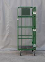 【販売終了】【中古】カゴ台車　W850×D650×H1700　本宏製作所製　グリーン【限定1台！】