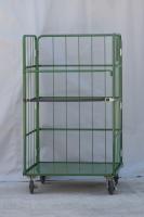 【販売終了】【中古】カゴ台車　W1000×D800×H1700　本宏製作所製　床板鉄製【限定1台！】