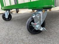 【販売終了】【中古】カゴ台車　W1100×D800×H1700　本宏製作所製　グリーン