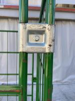 【販売終了】【中古】カゴ台車　W1100×D800×H1700　本宏製作所製　グリーン【限定1台！】