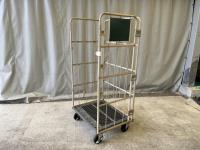 【販売終了】【中古】カゴ台車　W850×D650×H1700　本宏製　【ステーバー無し】