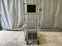 【販売終了】【中古】カゴ台車　W850×D650×H1700　本宏製　【ステーバー無し】