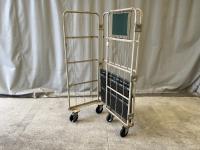 【販売終了】【中古】カゴ台車　W850×D650×H1700　本宏製　【ステーバー無し】