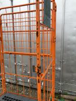 【販売終了】【中古】カゴ台車　跳ね上げ式中間棚付き　W1100×D800×H2000　イエロー・オレンジ