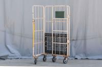 【販売終了】【中古】カゴ台車　W850×D650×H1700　マキテック製【引取限定商品】