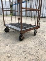 【販売終了】【中古】カゴ台車　W800×D600×H1700　ブラウン　看板なし