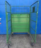 【販売終了】【中古】カゴ台車　W1100×D1100×H1700　床板鉄製