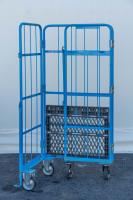 【販売終了】【中古】カゴ台車　W800×D600×H1670　2輪自在2輪固定キャスター【引取限定商品】