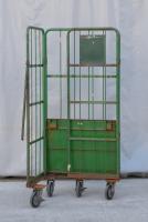 【販売終了】【中古】カゴ台車　W800×D600×H1700　床板鉄製【引取限定商品】