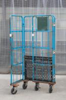 【販売終了】【中古】カゴ台車　W800×D600×H1700　ブルー