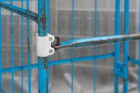 【販売終了】【中古】カゴ台車　W800×D600×H1700　ブルー