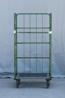 【販売終了】【中古】カゴ台車　W850×D650×H1700　グリーン　メーカー混在