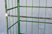 【販売終了】【中古】カゴ台車　W850×D650×H1700　グリーン　メーカー混在