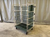 【販売終了】【中古】カゴ台車　W1100×D800×H1700　面材付き【引取限定商品】