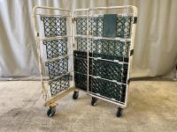 【販売終了】【中古】カゴ台車　W1100×D800×H1700　面材付き【引取限定商品】