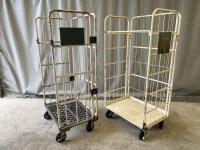 【販売終了】【中古】カゴ台車　W850×D600×H1700　床板樹脂・鉄混在