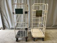 【販売終了】【中古】カゴ台車　W850×D600×H1700　床板樹脂・鉄混在