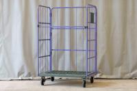 【中古】カゴ台車　パープル　W1100×D800×H1700　メーカー混在