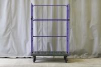 【中古】カゴ台車　パープル　W1100×D800×H1700　メーカー混在