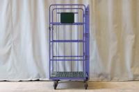 【中古】カゴ台車　パープル　W1100×D800×H1700　メーカー混在