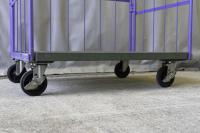 【中古】カゴ台車　パープル　W1100×D800×H1700　メーカー混在