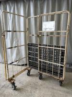 【中古】カゴ台車　アイボリー　W1100×D800×H1700　メーカー混在