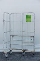 【販売終了】【中古】カゴ台車　W1100×D600×H1700　床板鉄製【限定1台】