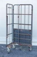 【販売終了】【中古】カゴ台車　W800×D600×H1700　床板鉄製　2輪自在2輪固定キャスター