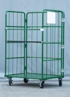 【販売終了】【中古】カゴ台車　W1100×D800×H1700　床板鉄製