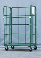 【販売終了】【中古】カゴ台車　W1100×D800×H1700　床板鉄製　2輪固定キャスター