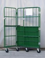 【販売終了】【中古】カゴ台車　W1100×D800×H1700　床板鉄製　2輪固定キャスター